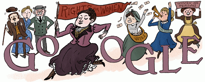 Homenagem do Google Doodle para Henrietta Edwards, ilustrado por Aleksandra Sagan | Ovelha