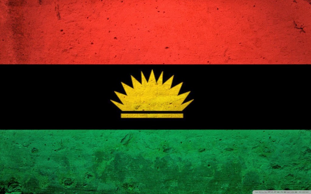 Meio sol amarelo na bandeira de Biafra