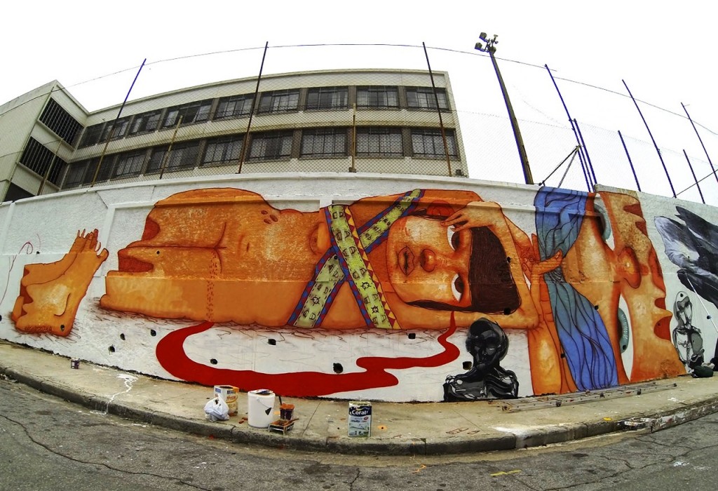 "azulejo a ausência dos pedaços que deixo em você". Tucuruvi. SP, 2014