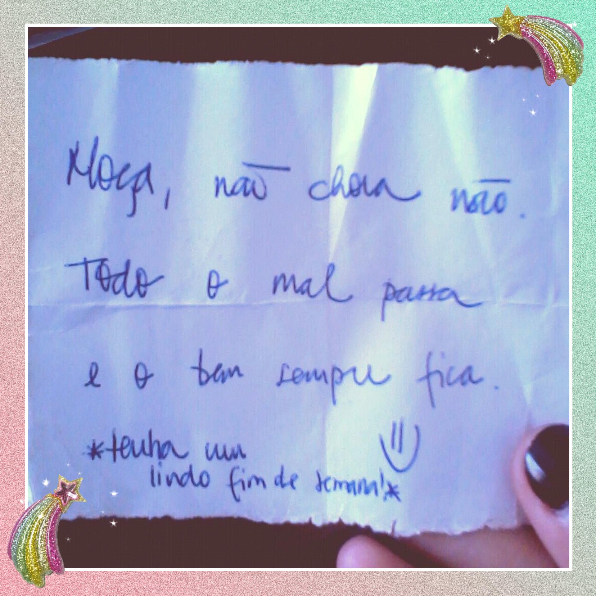 Fotinho no dia que recebi o bilhete ♡