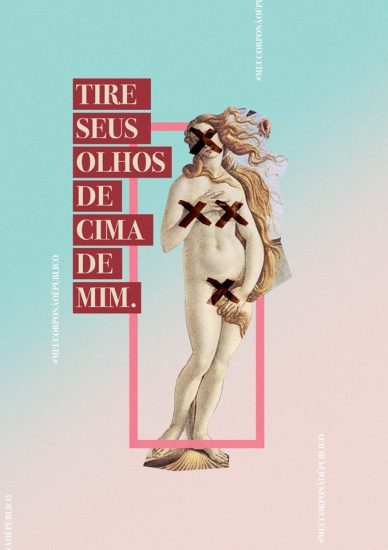 Arte de Marina Ribeiro, texto criado colaborativamente pelo grupo Mad Women
